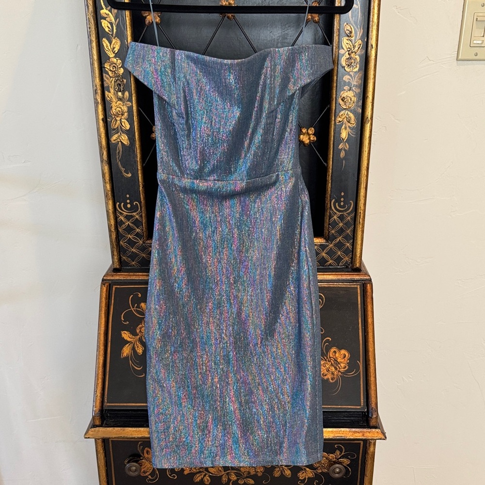Elegant Strapless Multicolor Dress